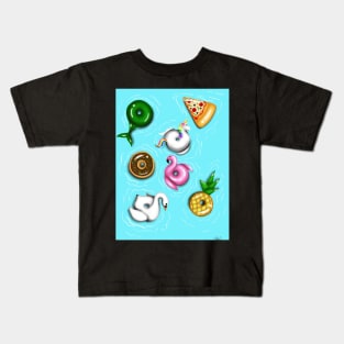 Summer Time Pool Vibes Floaties Kids T-Shirt